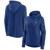 Vancouver Canucks Fanatics Women's Authentic Pro Pullover Hoodie - Heather Blue - NHL 5102232