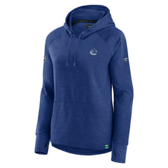 Vancouver Canucks Fanatics Women's Authentic Pro Pullover Hoodie - Heather Blue - NHL 5102232