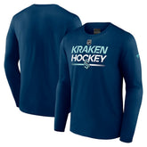 Seattle Kraken Fanatics Authentic Pro Primary Long Sleeve T-Shirt - Deep Sea Blue - NHL 5103603