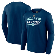 Seattle Kraken Fanatics Authentic Pro Primary Long Sleeve T-Shirt - Deep Sea Blue - NHL 5103603
