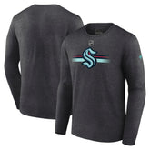 Seattle Kraken Fanatics Authentic Pro Secondary Long Sleeve T-Shirt - Heather Charcoal - NHL 5103677