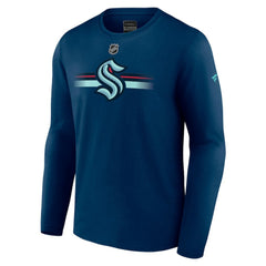 Seattle Kraken Fanatics Authentic Pro Secondary Long Sleeve T-Shirt - Deep Sea Blue - NHL 5103701