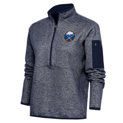 Buffalo Sabres Antigua Women's Team Logo Fortune Quarter-Zip Jacket - Heather Navy - NHL 5104395