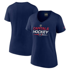 Washington Capitals Fanatics Women's Authentic Pro V-Neck T-Shirt - Navy - NHL 5105413