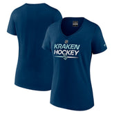 Seattle Kraken Fanatics Women's Authentic Pro V-Neck T-Shirt - Deep Sea Blue - NHL 5105420