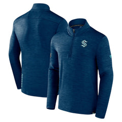 Seattle Kraken Fanatics Authentic Pro Quarter-Zip Pullover Top - Deep Sea Blue - NHL 5105873