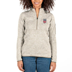 USWNT Antigua Women's Fortune Half-Zip Pullover Jacket Oatmeal