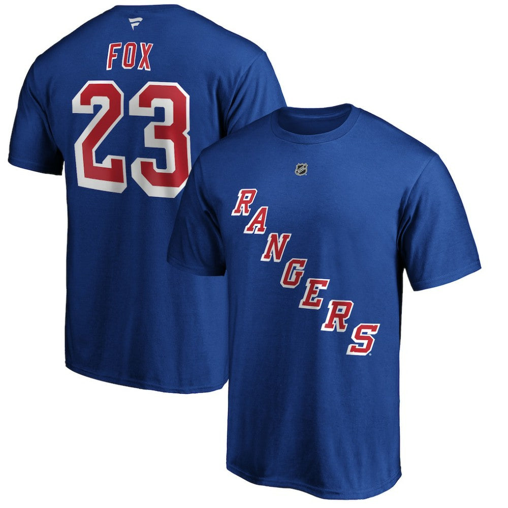 Adam Fox New York Rangers Fanatics Authentic Stack Name & Number T-Shirt - Blue - NHL 5106835