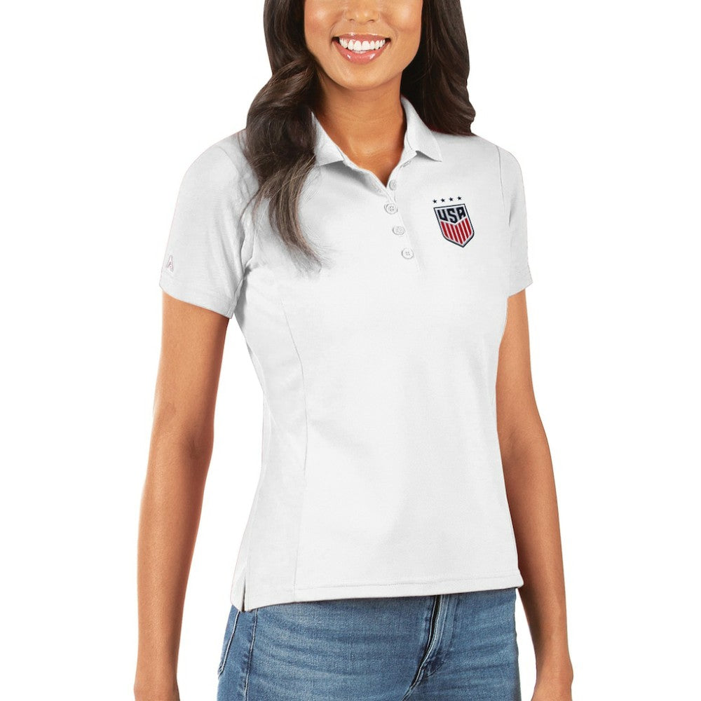 USWNT Antigua Women's Legacy Pique Polo White