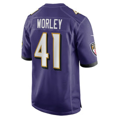 Nike Daryl Worley Baltimore Ravens Game Player Jersey Purple