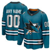 San Jose Sharks Fanatics Home Breakaway Custom Jersey - Teal - NHL 5111272
