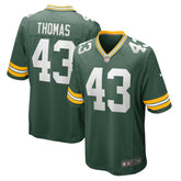 Nike Kiondre Thomas Green Bay Packers Game Player Jersey Green