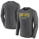 San Jose Sharks Fanatics Special Edition 2.0 Scoring Chance Long Sleeve T-Shirt - Heather Charcoal - NHL 5114149