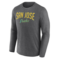 San Jose Sharks Fanatics Special Edition 2.0 Scoring Chance Long Sleeve T-Shirt - Heather Charcoal - NHL 5114149