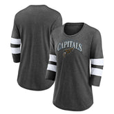 Washington Capitals Fanatics Women's Special Edition 2.0 Barn Burner 3/4 Sleeve T-Shirt - Heather Charcoal - NHL 5114186