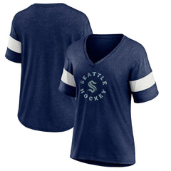 Seattle Kraken Fanatics Women's Special Edition 2.0 Ring The Alarm V-Neck T-Shirt - Heather Navy - NHL 5114308