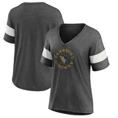 Pittsburgh Penguins Fanatics Women's Special Edition 2.0 Ring The Alarm V-Neck T-Shirt - Heather Charcoal - NHL 5114324