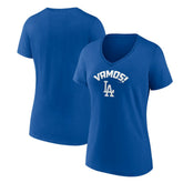 Los Angeles Dodgers Women's Vamos V-Neck T-Shirt - Royal - MLB Online