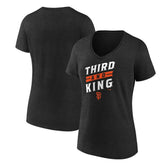 San Francisco Giants Women's Third and King V-Neck T-Shirt - Charcoal - MLB Sale