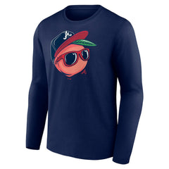 Atlanta Braves Mr. Peach Long Sleeve T-Shirt - Navy - MLB Lifestyle