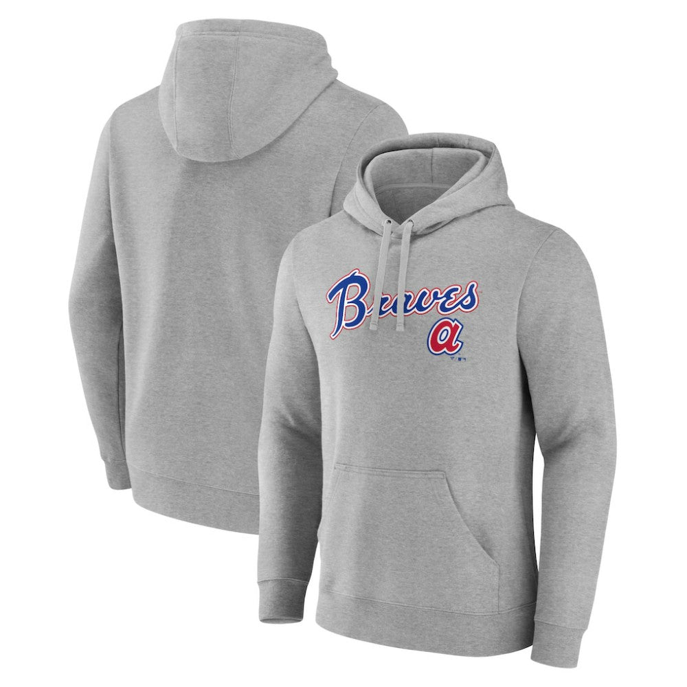 Atlanta Braves Wahconah Pullover Hoodie - Gray - MLB Sale