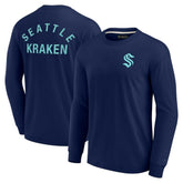 Seattle Kraken Fanatics Unisex Elements Super Soft Long Sleeve T-Shirt - Navy - NHL 5120868