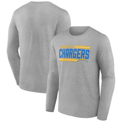 Los Angeles Chargers On Side Stripe Team Long Sleeve T-Shirt Heather Gray