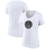 San Antonio Spurs Women's Alternate Logo V-Neck T-Shirt White