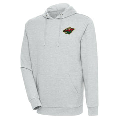 Minnesota Wild Antigua Action Chenille Pullover Hoodie - Heather Gray - NHL 5125807