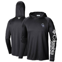 Colorado Rockies Columbia Terminal Tackle Long Sleeve Hoodie T-Shirt - Black - Columbia Discount