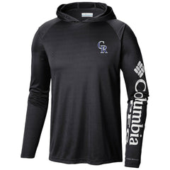 Colorado Rockies Columbia Terminal Tackle Long Sleeve Hoodie T-Shirt - Black - Columbia Discount