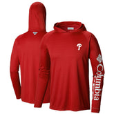 Philadelphia Phillies Columbia Terminal Tackle Long Sleeve Hoodie T-Shirt - Red - Columbia on Sale