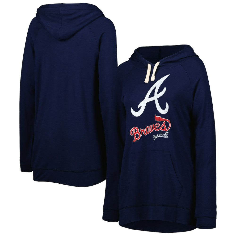 Atlanta Braves Touch Women's Pre-Game Raglan Pullover Hoodie - Navy - MLB Sale
