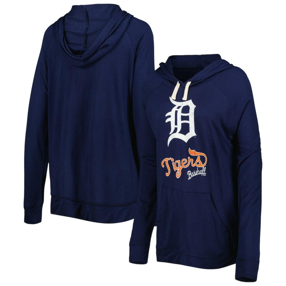 Detroit Tigers Touch Women's Pre-Game Raglan Pullover Hoodie - Navy - MLB Discount