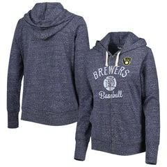 Milwaukee Brewers Touch Women's Training Camp Tri-Blend Lightweight Full-Zip Hoodie - Navy - MLB Discount