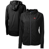 San Francisco 49ers Cutter & Buck Women's Throwback Logo Adapt Eco Knit Hybrid Recycled Full-Zip Hoodie Black