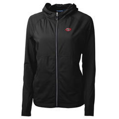 San Francisco 49ers Cutter & Buck Women's Throwback Logo Adapt Eco Knit Hybrid Recycled Full-Zip Hoodie Black