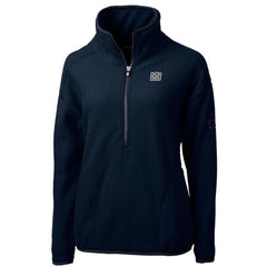 New York Giants Cutter & Buck Women's Throwback Logo Cascade Eco Sherpa Fleece Half-Zip Pullover Jacket Navy