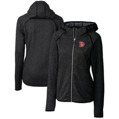 Denver Broncos Cutter & Buck Women's Throwback Logo Mainsail Full-Zip Jacket Heather Charcoal