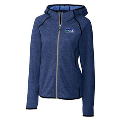 Seattle Seahawks Cutter & Buck Women's Throwback Logo Mainsail Full-Zip Jacket Heather Royal