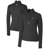 San Francisco 49ers Cutter & Buck Women's Throwback Logo Traverse Stretch Quarter-Zip Pullover Top Black