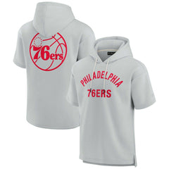 Philadelphia 76ers Unisex Elements Super Soft Fleece Short Sleeve Pullover Hoodie Gray | Fanatics US