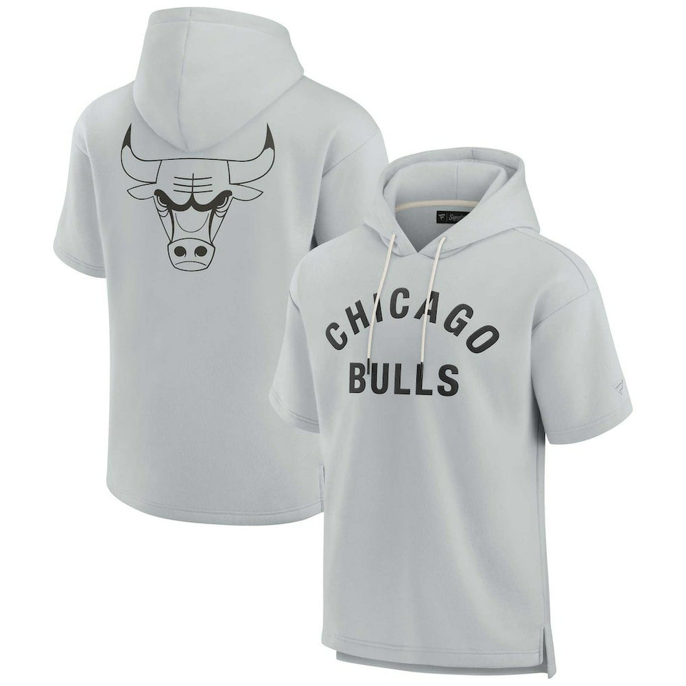 Chicago Bulls Unisex Elements Super Soft Fleece Short Sleeve Pullover Hoodie for sale Gray | Fanatics Near Me