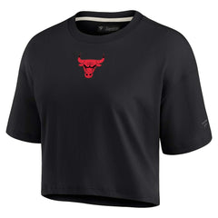 Chicago Bulls Women's Elements Super Soft Boxy Cropped T-Shirt for sale Black | Fanatics US