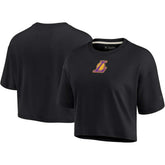 Los Angeles Lakers Women's Elements Super Soft Boxy Cropped T-Shirt Black | Fanatics Lifestyle