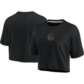 Golden State Warriors Women's Elements Super Soft Boxy Cropped T-Shirt for sale Black | Fanatics outlet