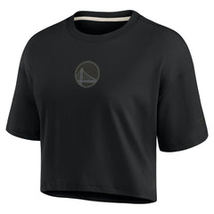 Golden State Warriors Women's Elements Super Soft Boxy Cropped T-Shirt for sale Black | Fanatics outlet