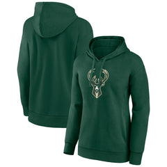 Milwaukee Bucks Women's Team Primary Logo Pullover Hoodie Hunter Green