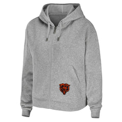 Chicago Bears WEAR by Erin Andrews Women's Team Full-Zip Hoodie Heathered Gray
