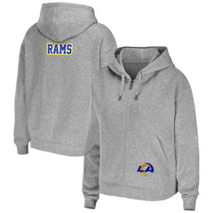 Los Angeles Rams WEAR by Erin Andrews Women's Team Full-Zip Hoodie Heathered Gray